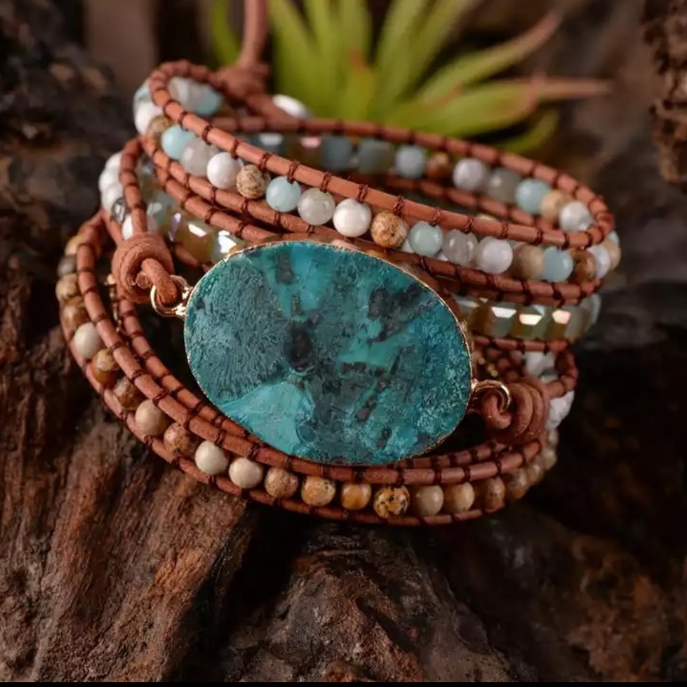 Multi layer Ocean Jasper Boho Bracelet 🌺